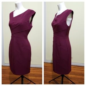 White House Black Market Size 6 Burgundy Dress